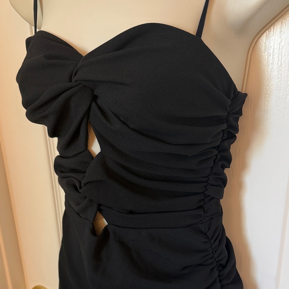NWT-Abercrombie & Fitch Black Ruched Cutout Dress